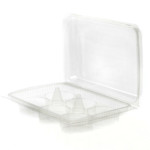 6 Division Hinged Plastic Queen Cake Containers (110)