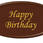 Happy Birthday Chocolate Oval Plaque 50 x 90mm